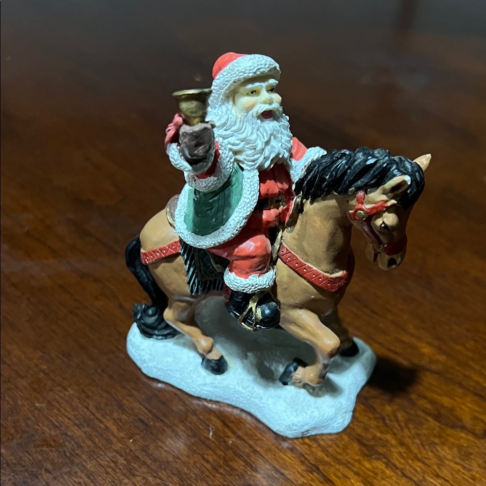 Santa Claus on Horse Holiday Figurine